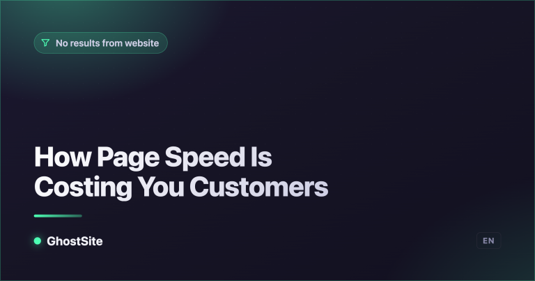 How Page Speed Is Costing You Customers — GhostSite guide