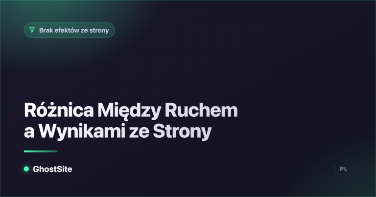 Różnica Między Ruchem a Wynikami ze Strony — poradnik GhostSite
