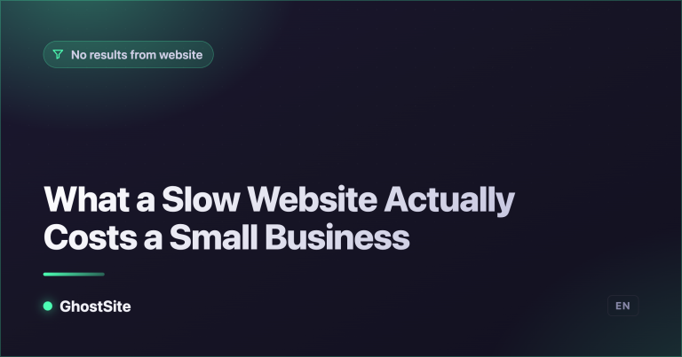 What a Slow Website Actually Costs a Small Business — GhostSite guide