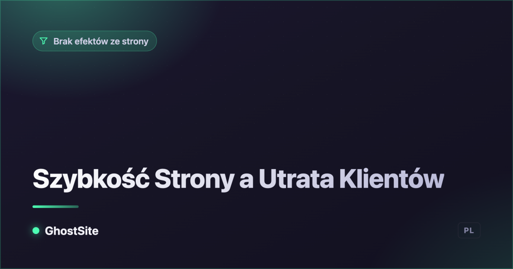 Szybkość Strony a Utrata Klientów — poradnik GhostSite