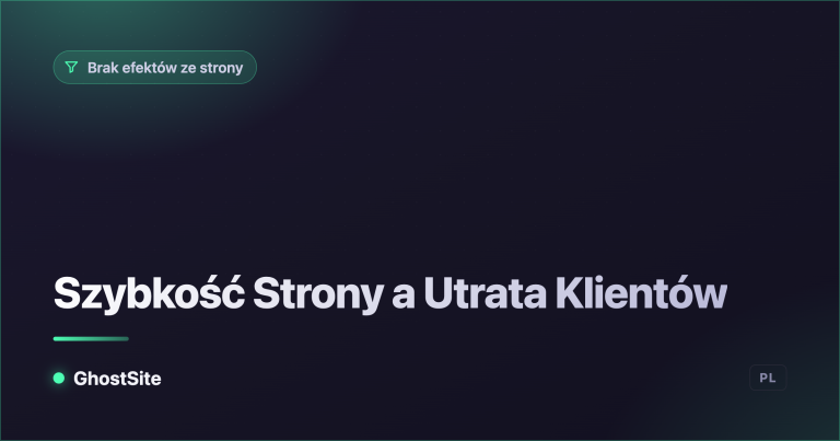 Szybkość Strony a Utrata Klientów — poradnik GhostSite