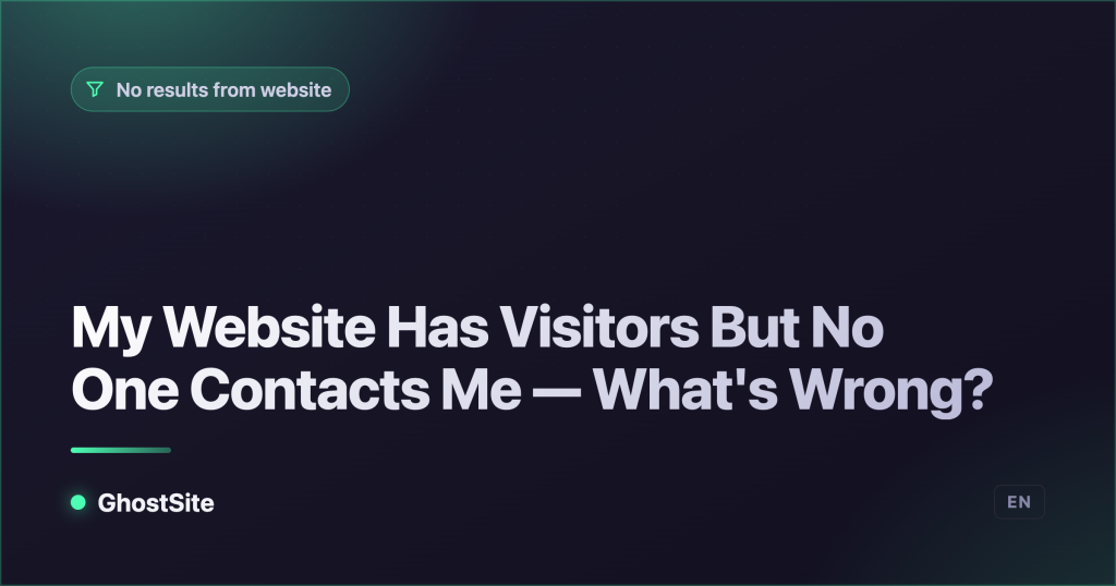 My Website Has Visitors But No One Contacts Me — What's Wrong? — GhostSite guide