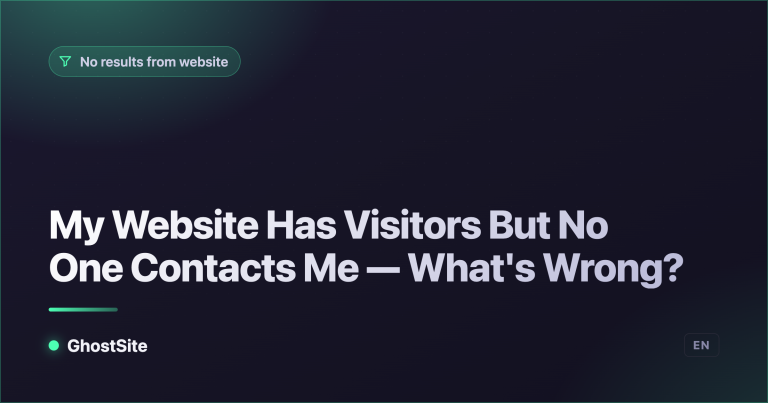 My Website Has Visitors But No One Contacts Me — What's Wrong? — GhostSite guide